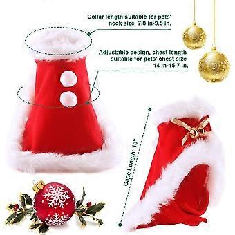 2er-Set Super süßer Haustier Weihnachtsmantel - verstellbare Weihnachtsmütze - Weihnachtskostüm für Welpen und kleine mittlere Katze