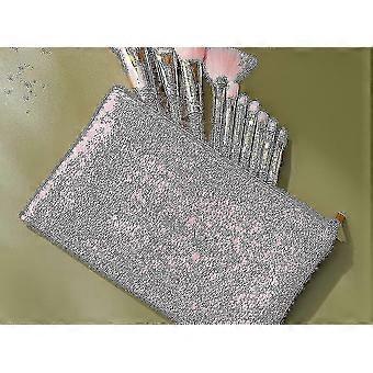 Roze Kristalhelder Handvat Make-up Borstel Set Make-up Tools Foundation Borstels 10 Borstels -