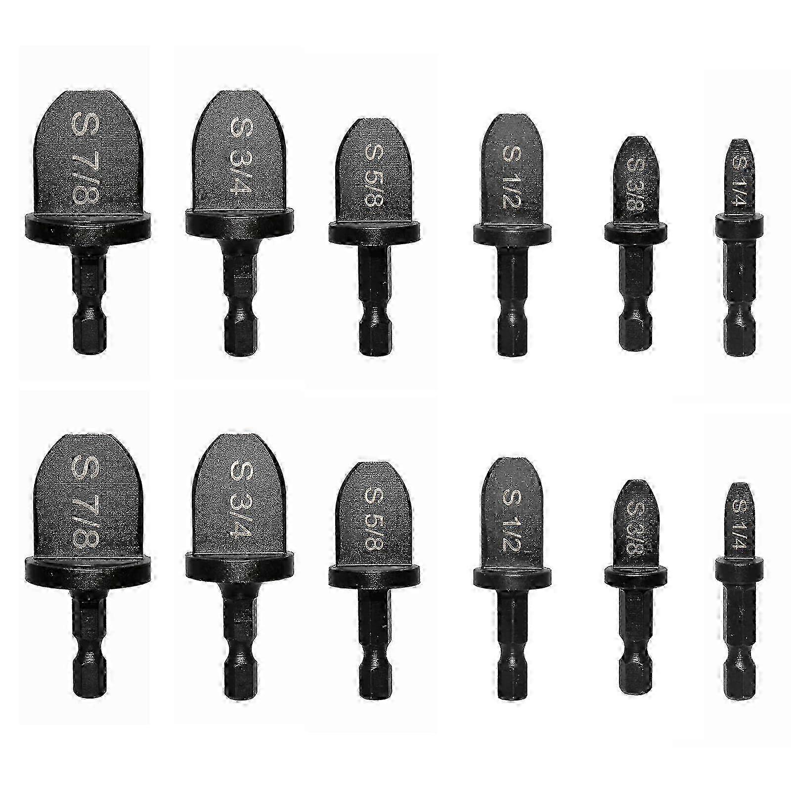 12pcs HVAC Tools Swaging Tool Pipe 1/4', 3/8',1/2', 5/8',3/4',7/8'Bits Set