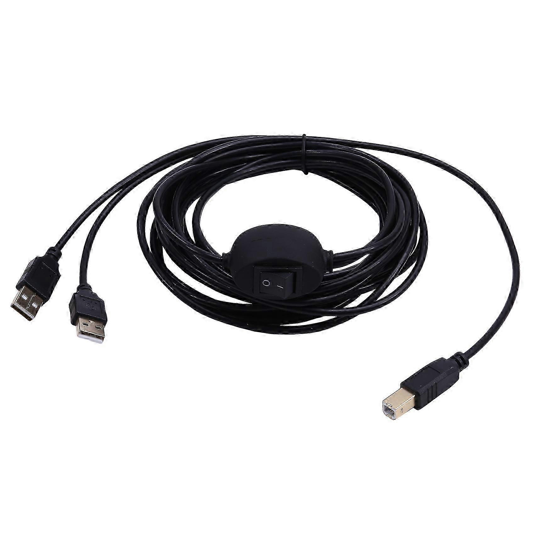 2-in-1 USB A to B Printer Cable with Switch