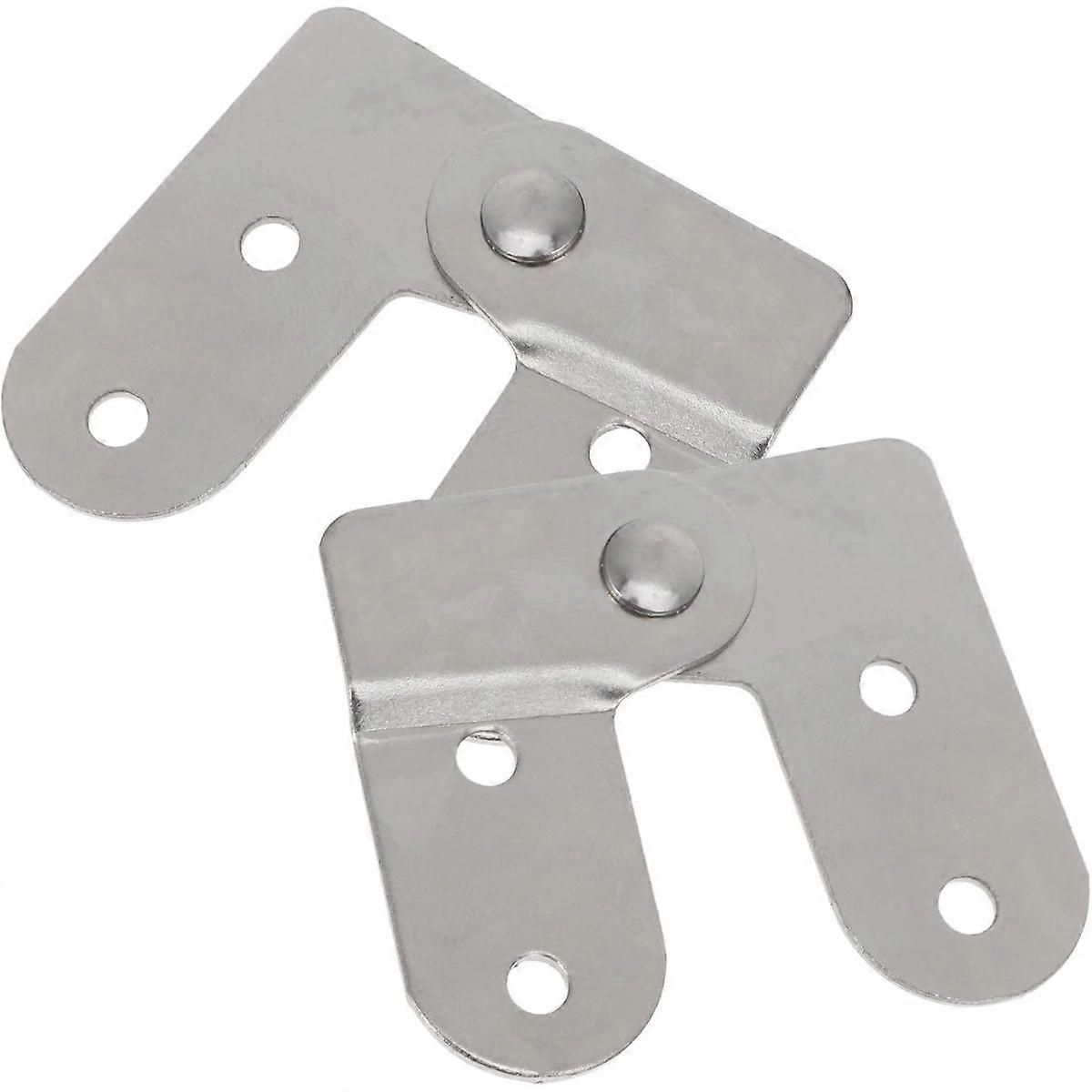 2Pcs Iron Folding Ladder Hinges Silver Replacement Hardware
