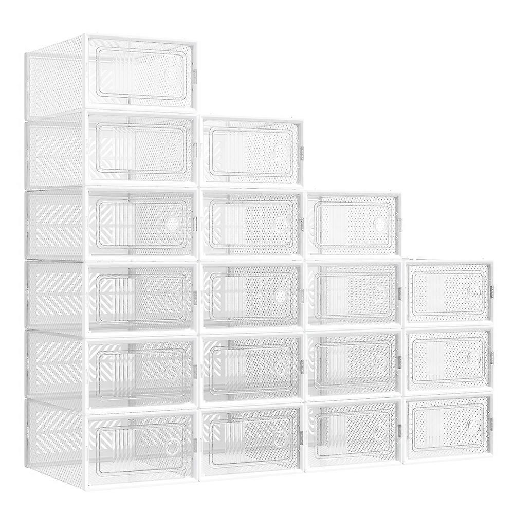 Stackable foldable shoe storage boxes for sneakers 13"L x