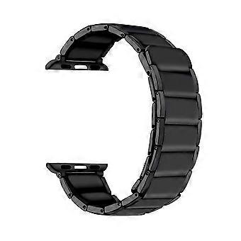 Magnetic Silicone Band for Apple Watch with Dual Safety Loop and Soft Comfort, Compatible with Series 10 9 8 7 6 5 4 3 2 1 (Black 38mm 40mm 41mm)