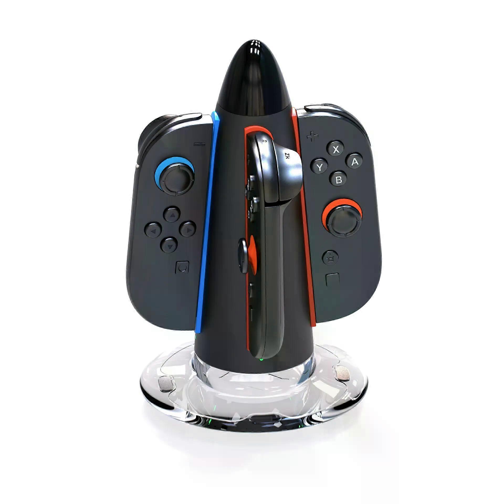 Four Controller Charging Dock for Switch 2 Left and Right Controllers with Round Base