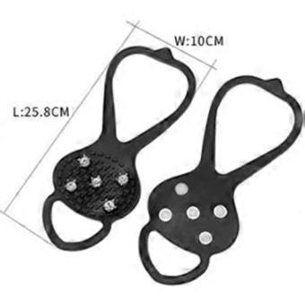 1 Pair 5-Teeth Tooth Anti-Skid Spikes Cleats Flexible Ice Snow Crampons Gripper Anti Slip Snow Shoes Boot for Hiking Climbing Winter Outdoor