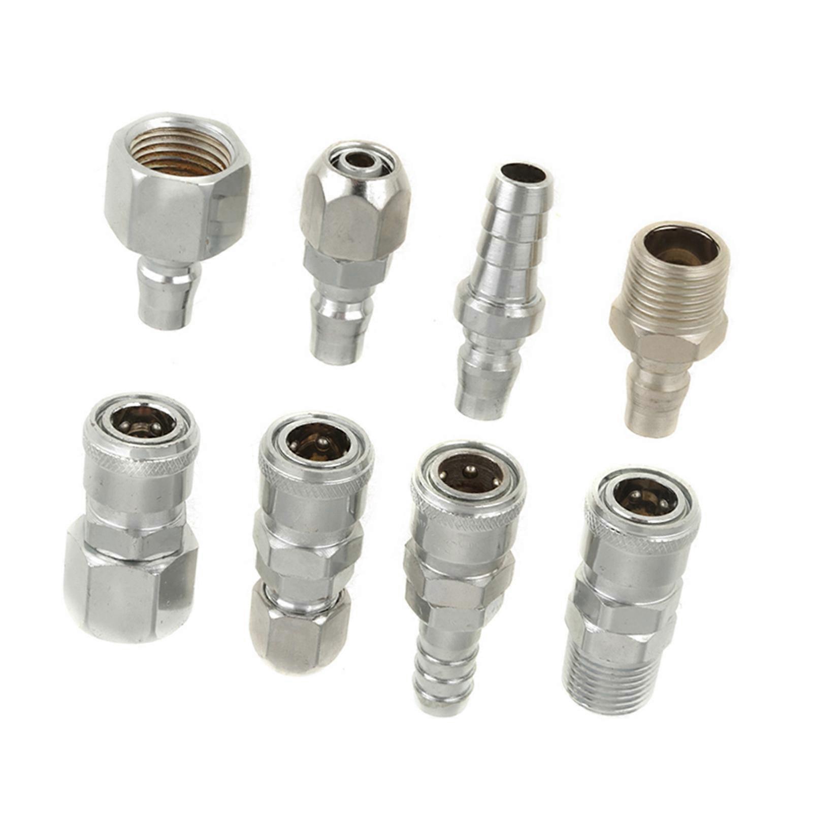 8PCS BSP 1/2" Pneumatic Air Compressor Hose Quick Coupler Plug Socket Connector Set