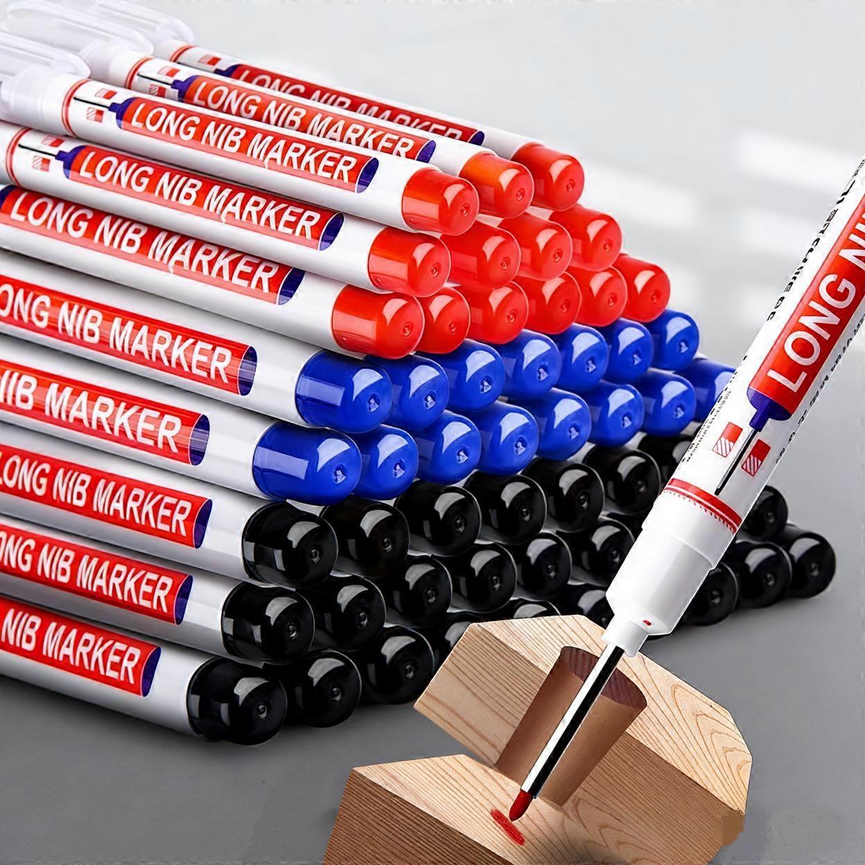 Long-Tip Deep-Hole Marker Pens for Woodworking and DIY Marking