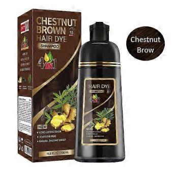 Black Hair Dye Shampoo - 4-in-1 Instant Color & Herbal Nourishment
