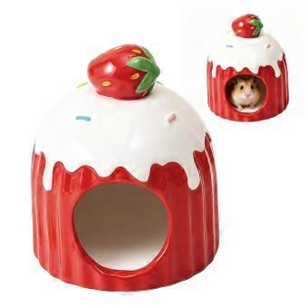 Keramische hamsteraccessoires, huis in taartvorm, geschikt voor kleine knaagdieren