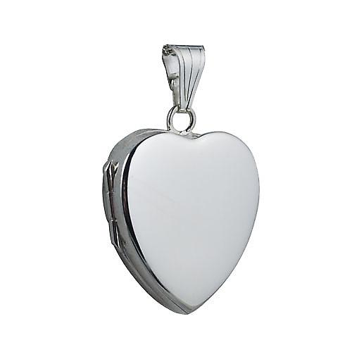 Silver 24x20mm plain heart shaped Locket