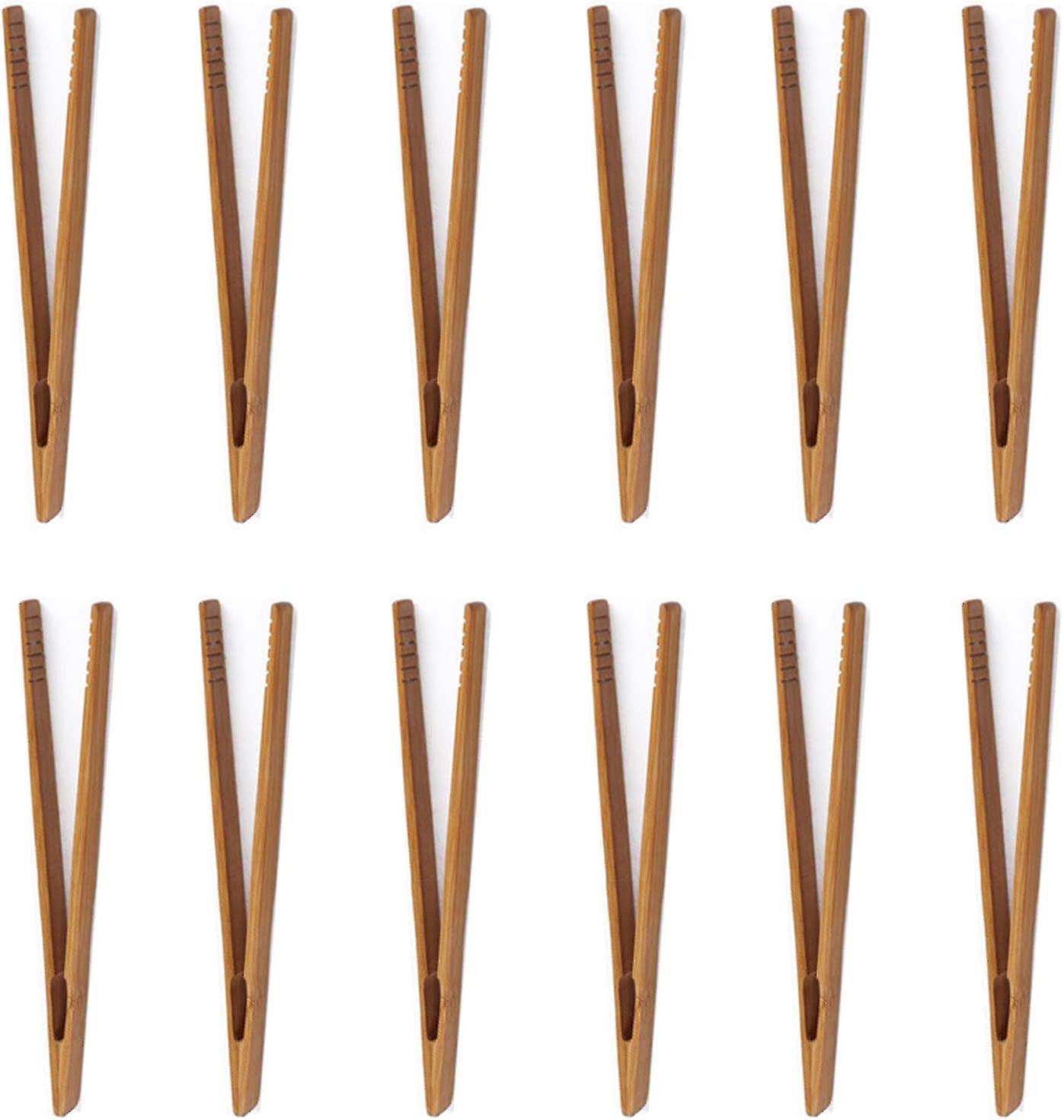 12 Pieces Kitchen Tong Bamboo 17.8 Cm Reusable Eco-friendly Bread Clips