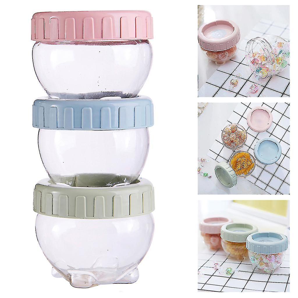 3 Pack Portable Snack Storage Jar Plastic