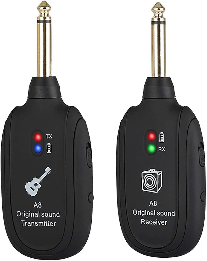 Wireless Guitar Transmitter Receiver, Wireless Guitar System Black 20Hz-20kHz Wireless Guitar o Transmitter Receiver for Guitar o System