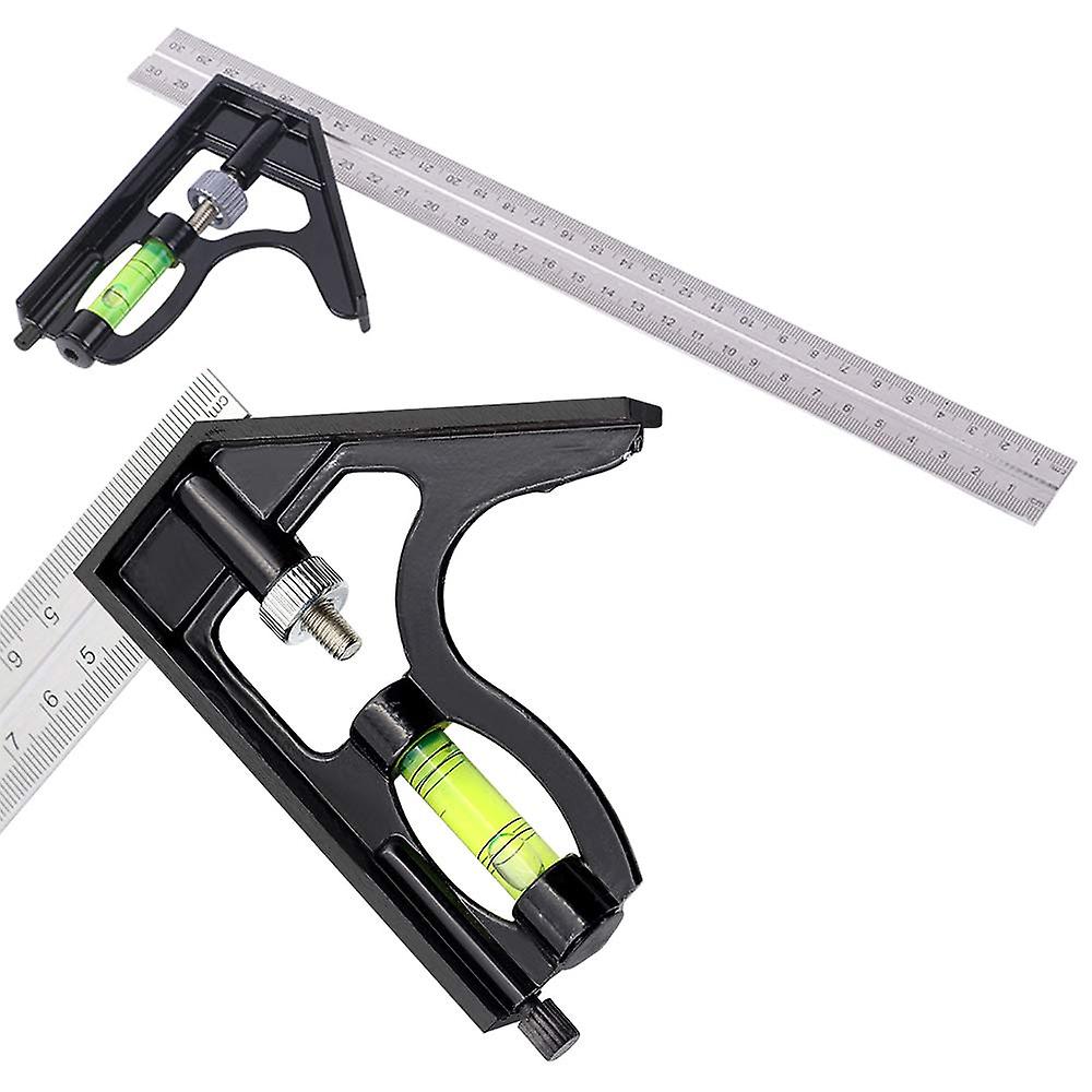 Pxcl 300mm Combination Square - Metric - Universal And Accurate Metal Combination Square With Stopper And Scribing Tool - High End Professional Measur