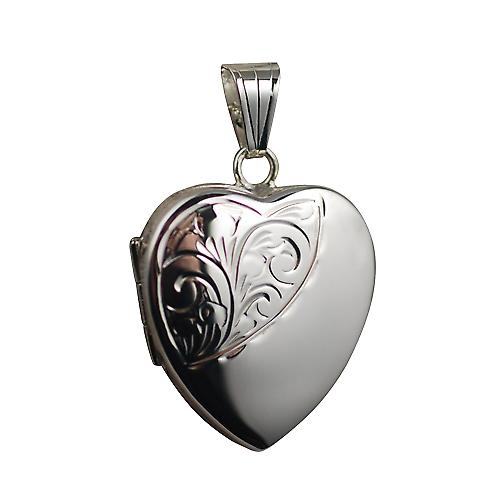 24x20mm فضية اليد نصف محفورة على شكل المنجد قلب