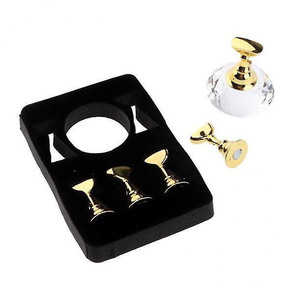 2x5pcs Nail Tip Holder Stand & Display Base for Practice Clear Crystal Base