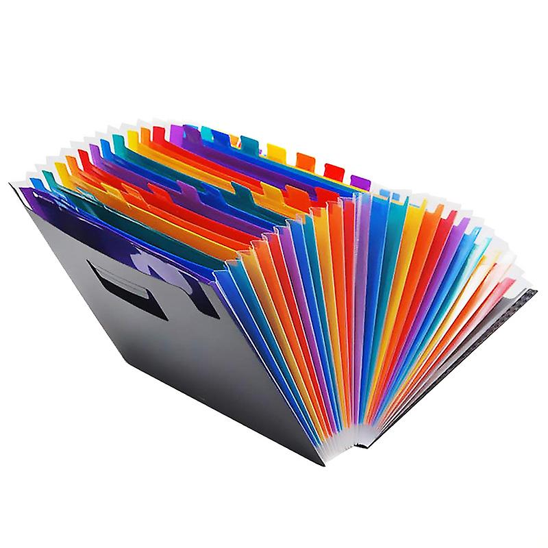 24 Pockets Expanding File Folder Works Accordion Office A4 Document Organizer
