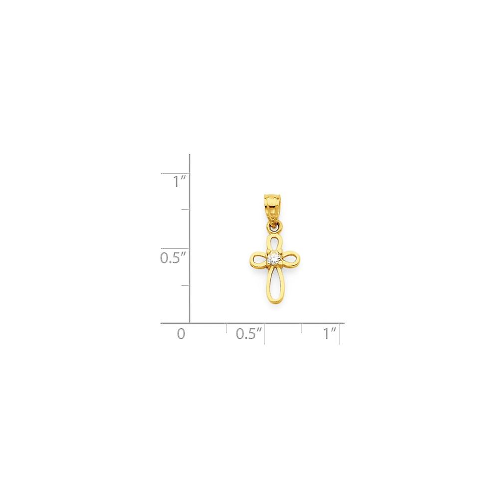 Jewelryboxes Silver Cross Pendant Necklace, 0.5 Ct Cubic Zirconia, 18-Inch Chain
