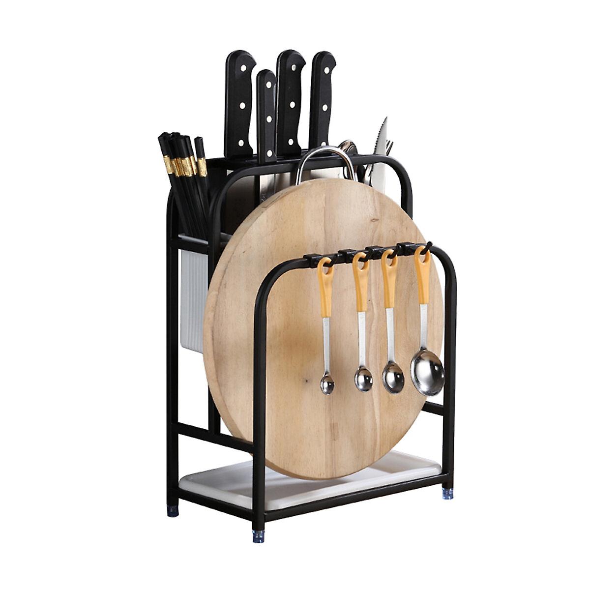 Stainless Steel Kitchen Storage Rack - Cutting Board & Tableware Holder Shelf