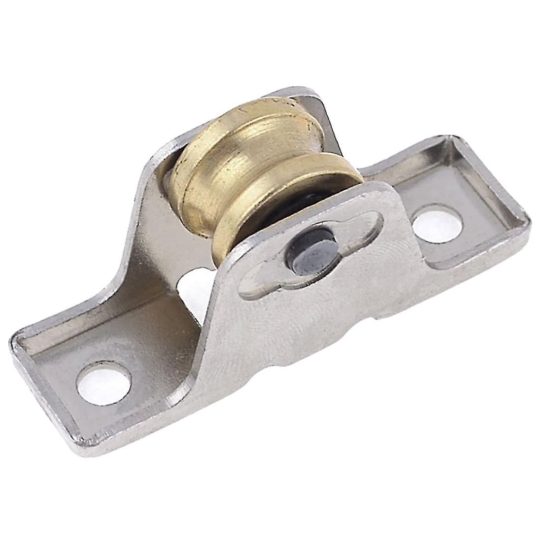 1.6cm Dia Single Roller Window Pane Pulley Doors Wheel Silver + Gold