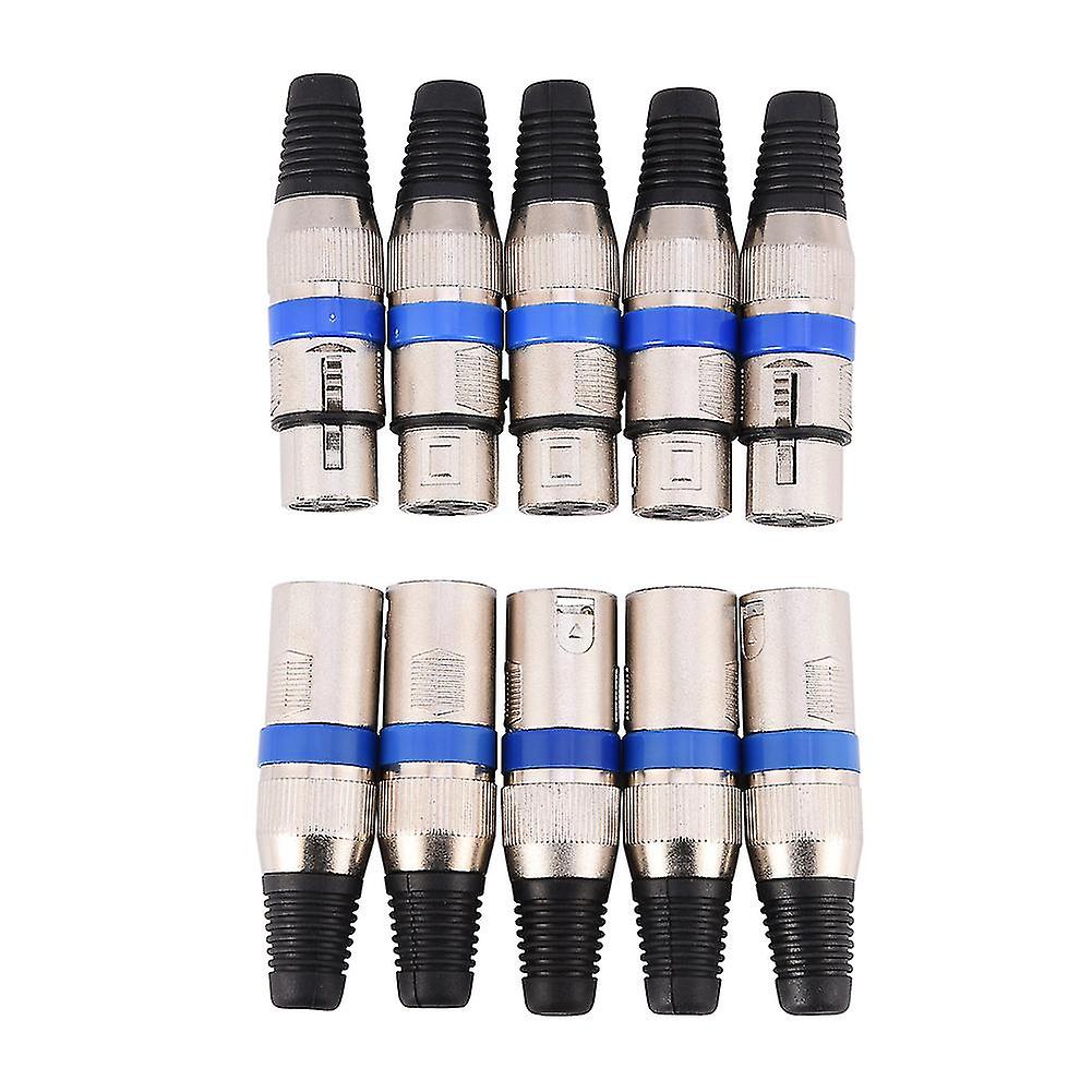 5 Pairs 3 pin XLR Mic Microphone o Connector Male Plug Female Socket