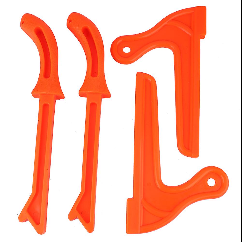 4Pcs Safety Plastic Woodworking Protective Hand Saw Push Sticks Tool for Carpentr (Orange)