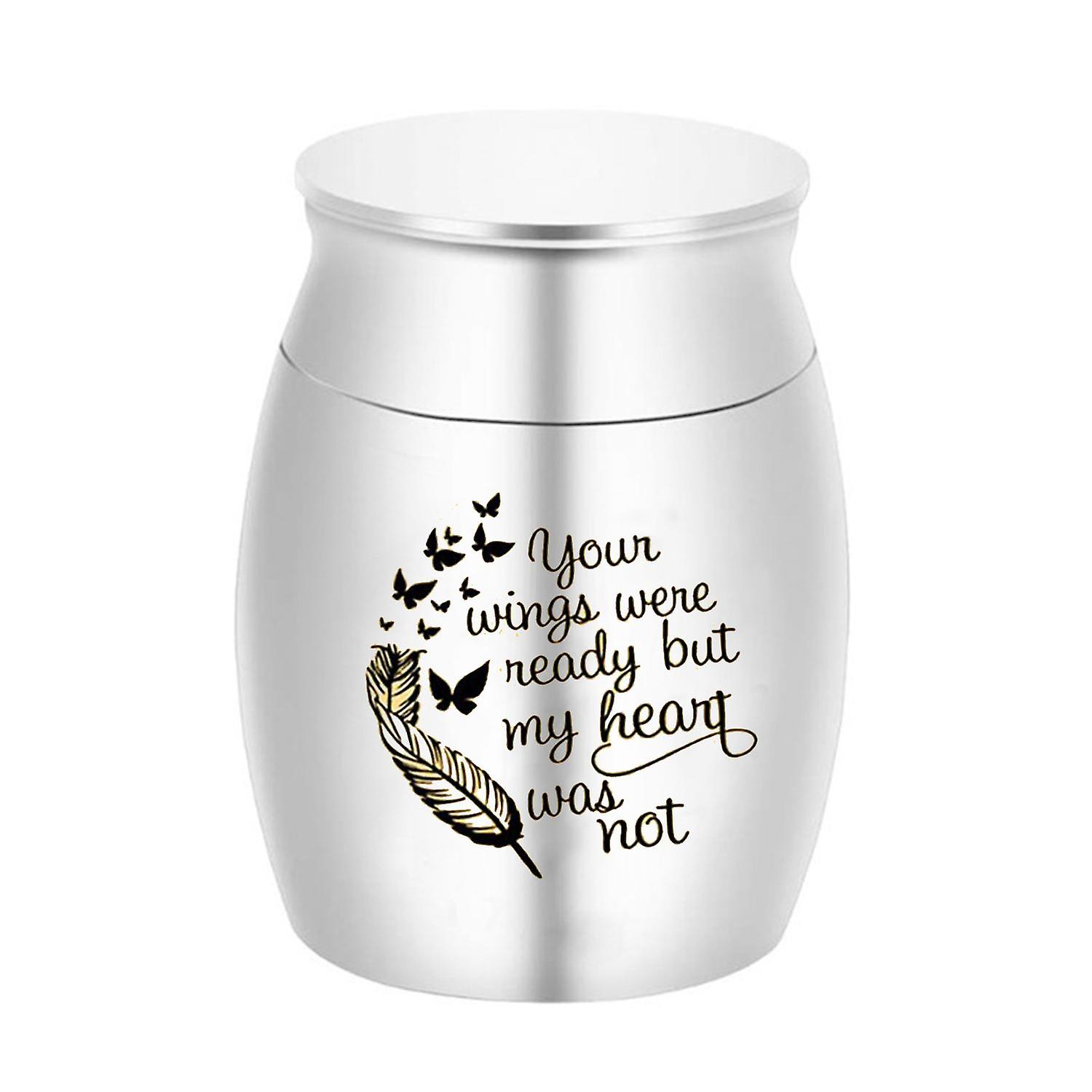ZHOUBA Air Tight Pet Funeral Urn English Letters Metal Memory Box Pets Ashes Casket for Home