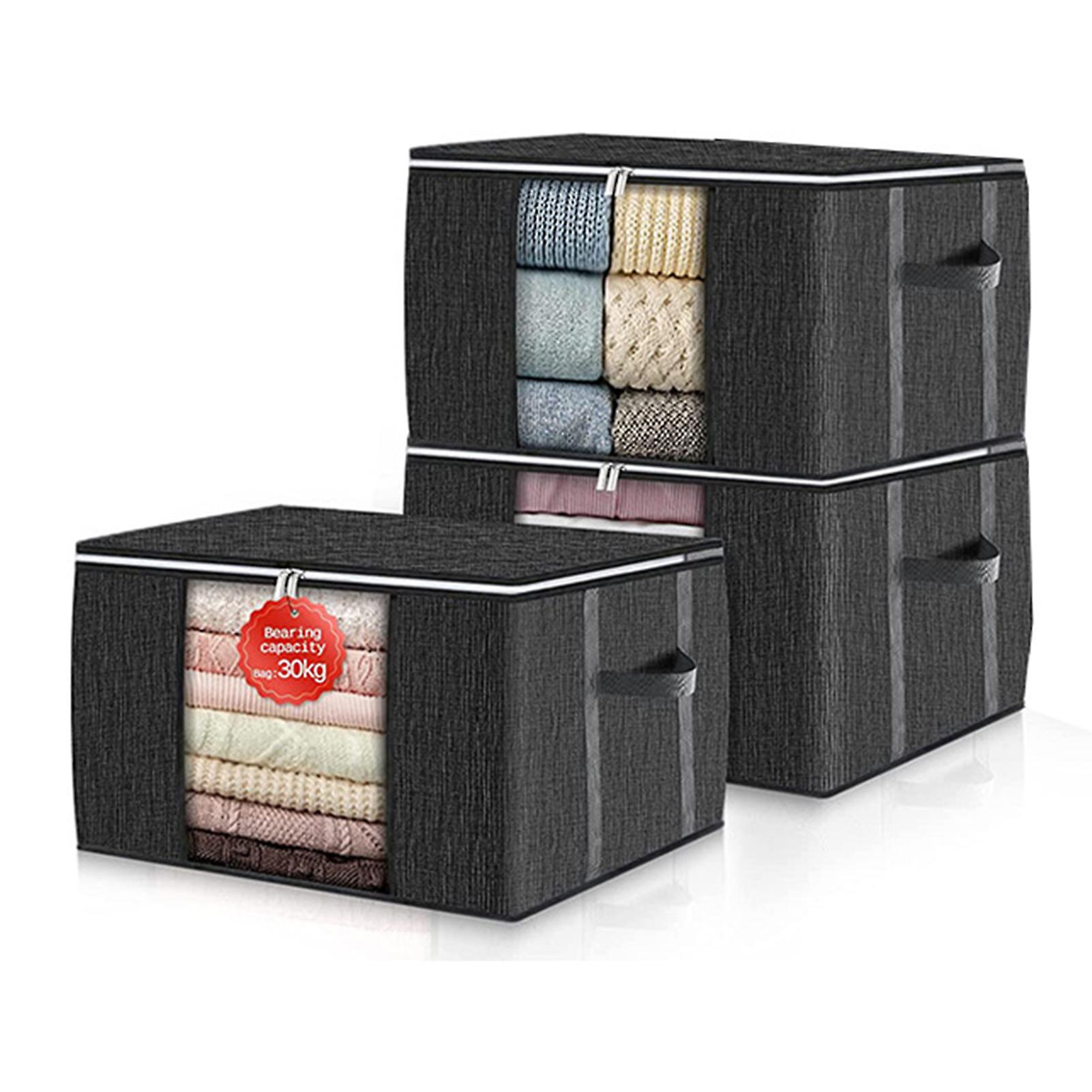Clothing Storage Bins With Lids With Reinforced Handles Containers