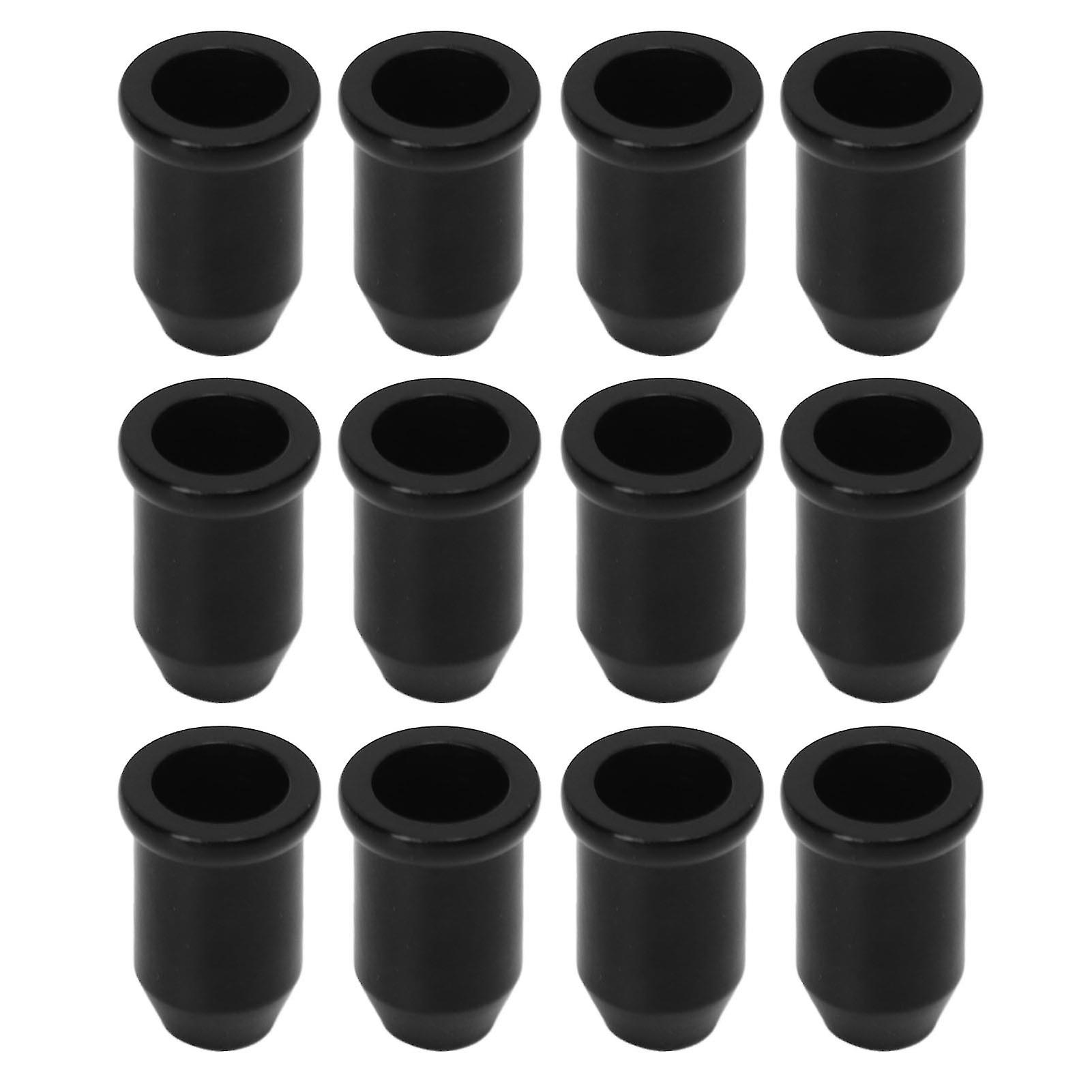 Lot de 12 embouts de guitare, boucle de montage pour capuchon de corde, bagues de corps, pièces d'instruments de musique, noir