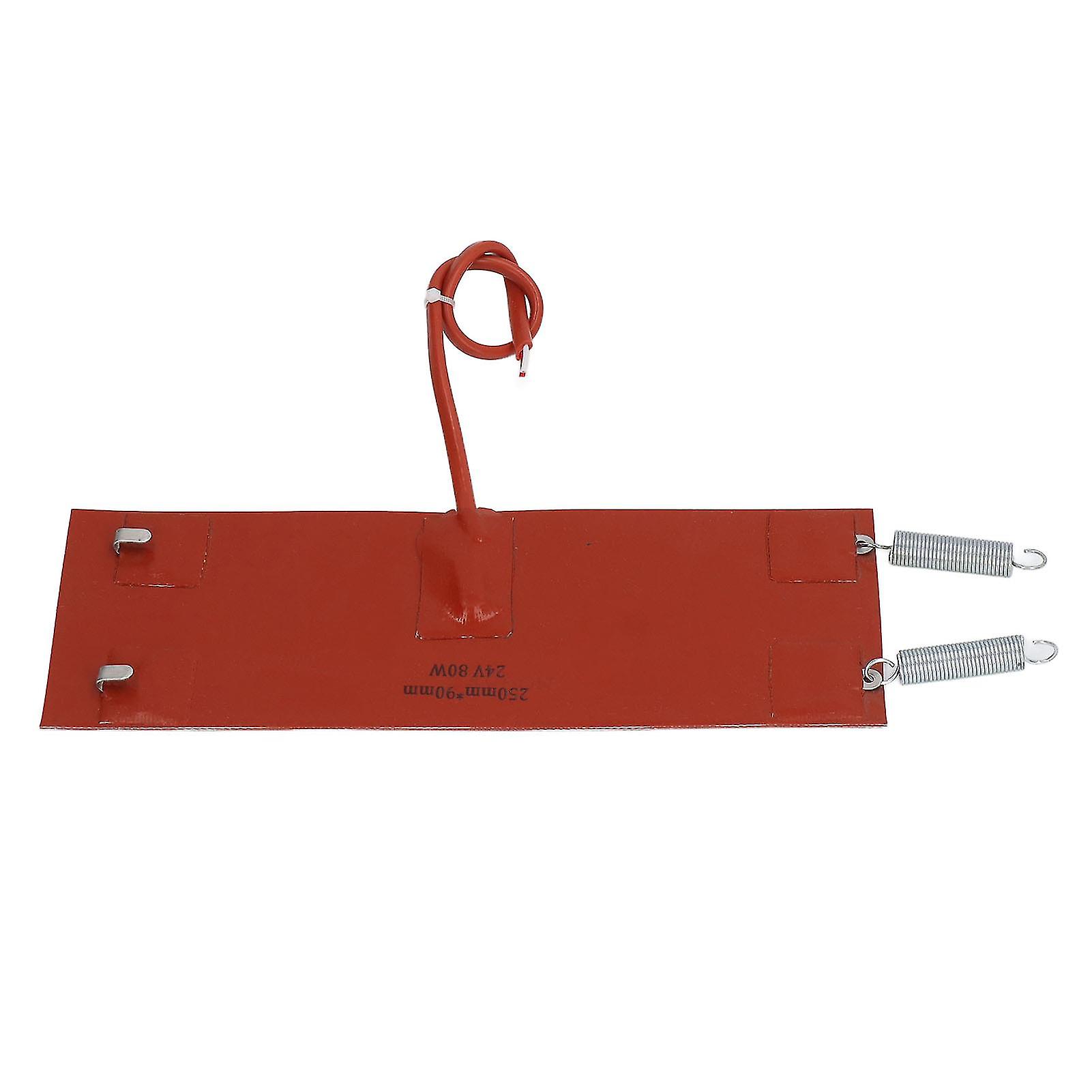 Silicone Heating Pad Efficient Waterproof Insulation Heater for Car Machinery Equipment 80W 250mm X 90mm DC24V