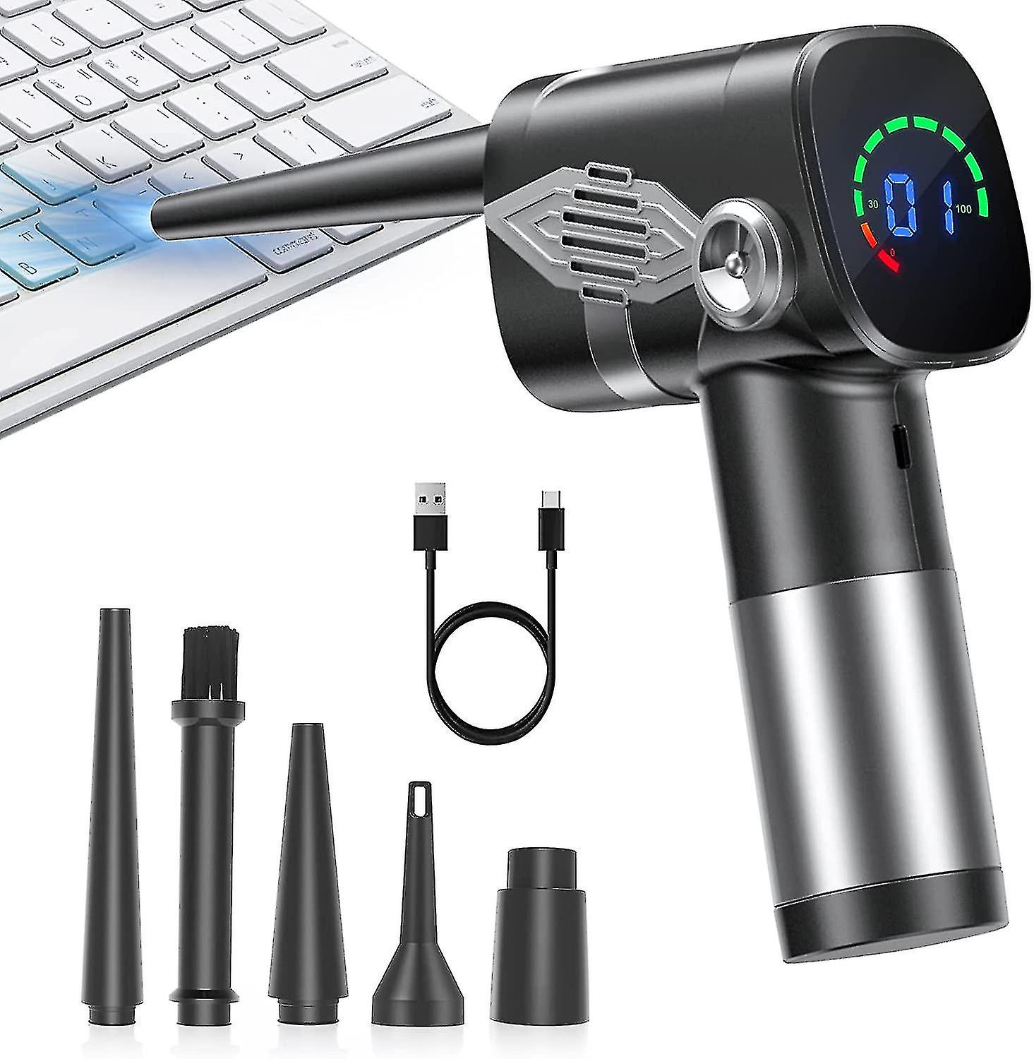 Electric Air Duster For Keyboard Cleaning Compressed Air,70000 Rpm Air Pump Cordless, Rechargeable 6000mah, Replaces Canned Air Can For Computercar An