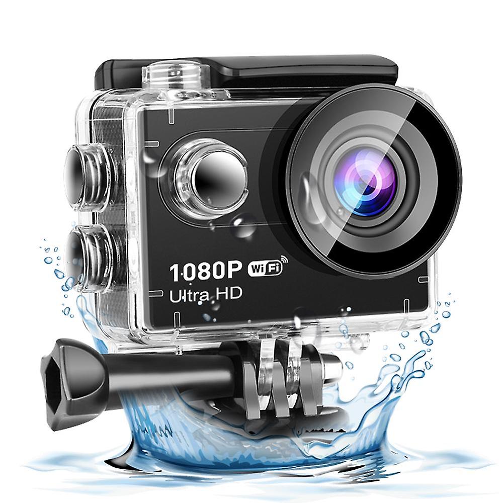 1080P Ultra HD Action Camera with 2.0in LCD Screen 12MP 30m Waterproof Anti-shaking 120 degrees Wide Angle