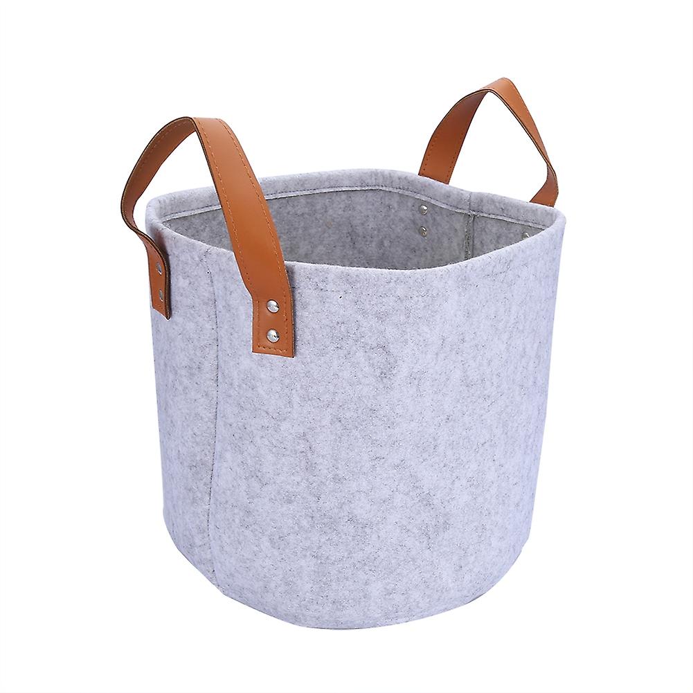 25/30cm Simple Style Cloth Arrange Felt Storage Basket Fabric Contain Toy Storage Bucket(Big)