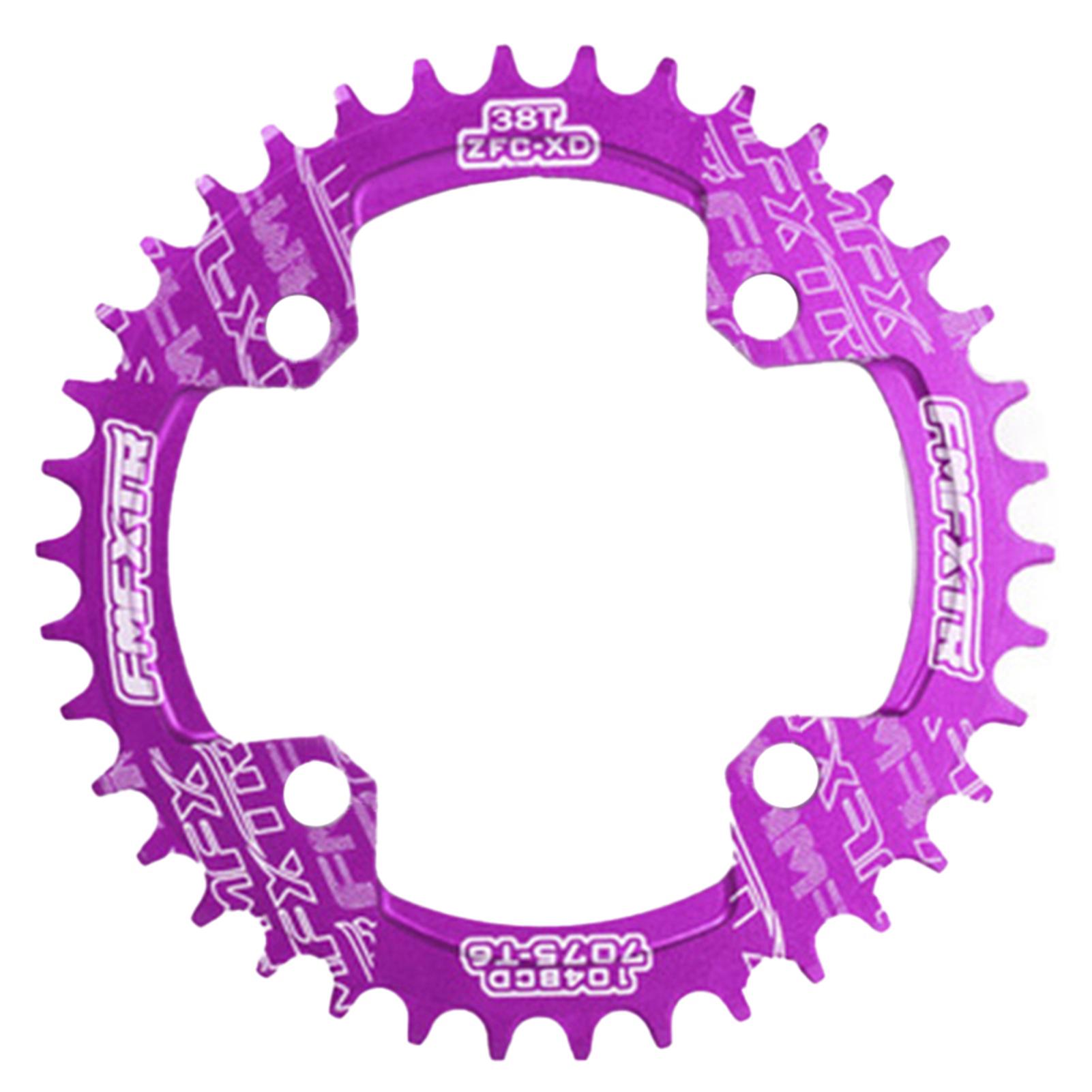 Bicycle Crank 104BCD Round Shape Narrow Wide 32T/34T/36T/38T/40T/42T Chainring Bicycle Chainwheel