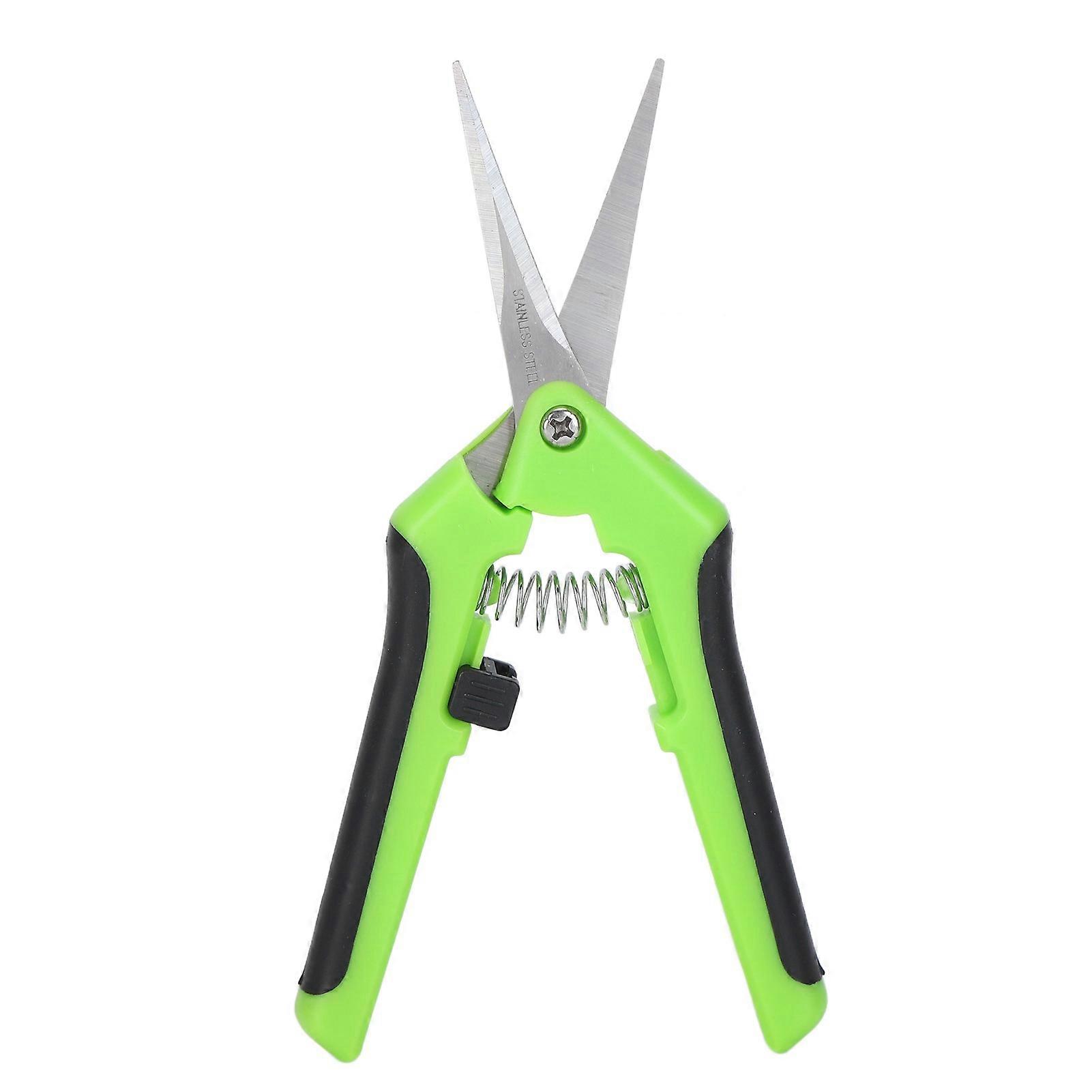 Spring Loaded Side Locking Automatic Push Stainless Steel Garden Shears and Scissors for Pruning