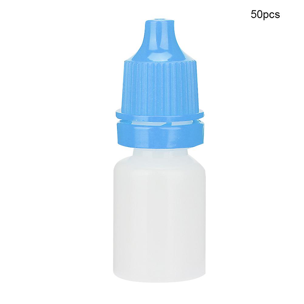50pcs Bag 5ml Portable Empty Eye Drops Eye Liquid Dropper Bottle Small Drop Bottle(Blue )