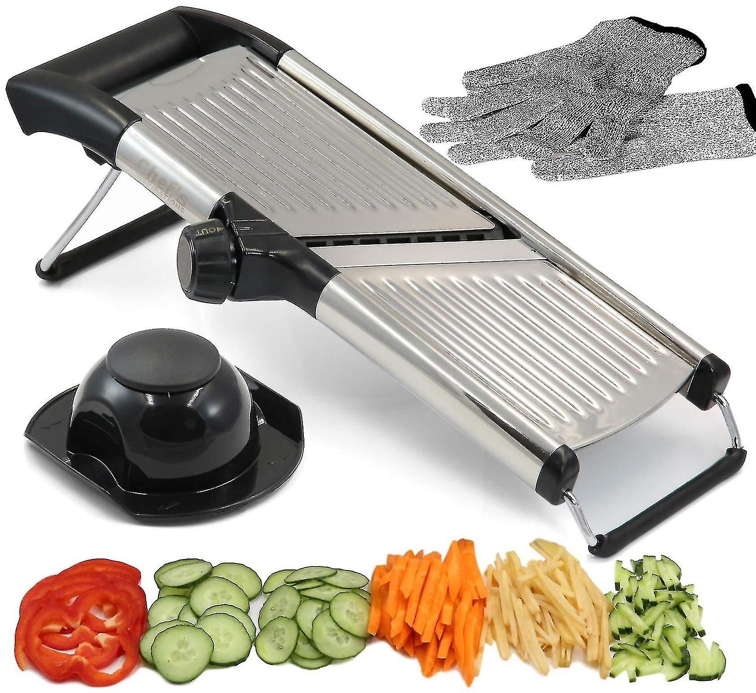 Adjustable Mandolin Slicer. Best For Cutting Food, Fruits And Vegetables. Professional Grade Juliet