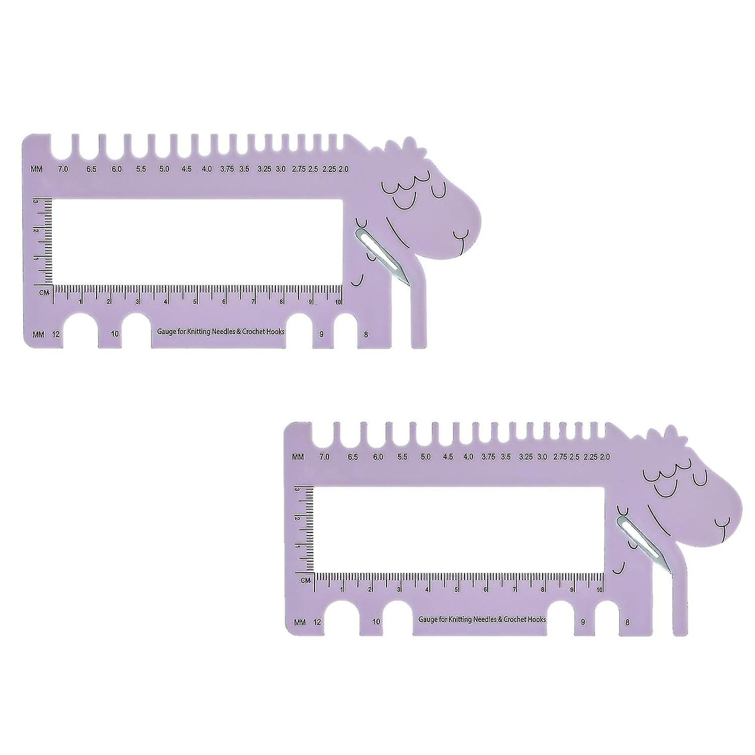 2 PCS Crochet Measuring Ruler Small Sheep Plastic Ruler Knitting Density Measuring Ruler Measuring Tools - q37