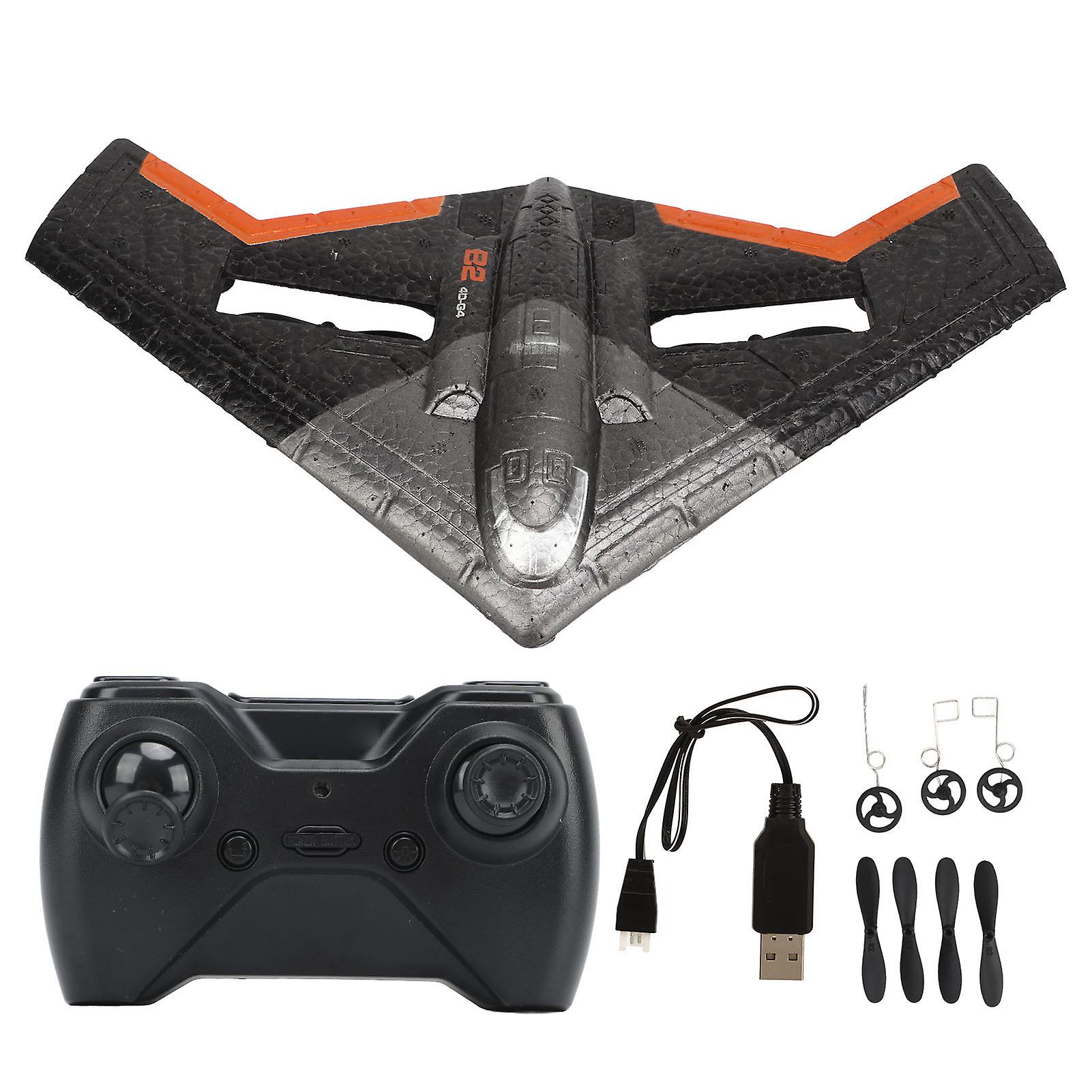 2.4GHz RCグライダー飛行機モデル、子供のための衝突防止滑空リモコン飛行機のおもちゃ、オレンジ、1バッテリー