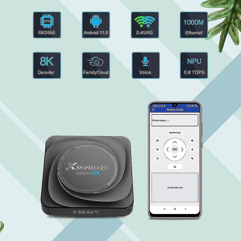 X88 Pro 20 Tv Box Android 11 8gb Ram 64gb 128gb 4gb 32gb Rockchip