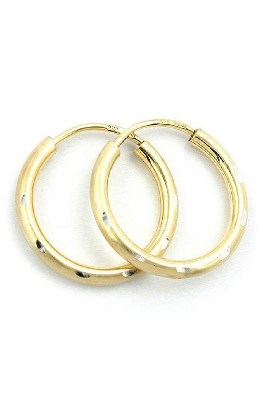 Hoop Earrings Gilded 15mm Silver 925 - Gl91415
