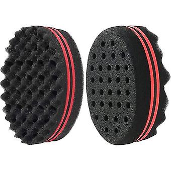Hair Sponge Brush and Twist Comb Set for Coils, Waves, and Twists - 2pcs