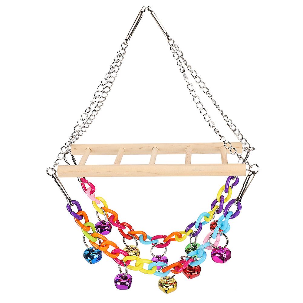 Acrylic Small Bird Parrot Hanging Bridge Ladder Swing Climbing Toy with Bells
