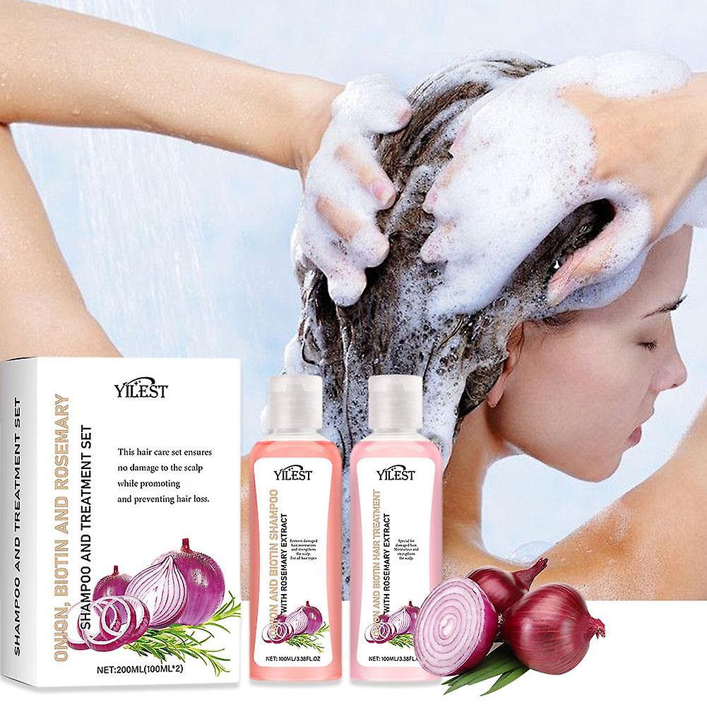 オニオン ビオチンとローズマリーのシャンプー & トリートメント セットでより強く、より厚く