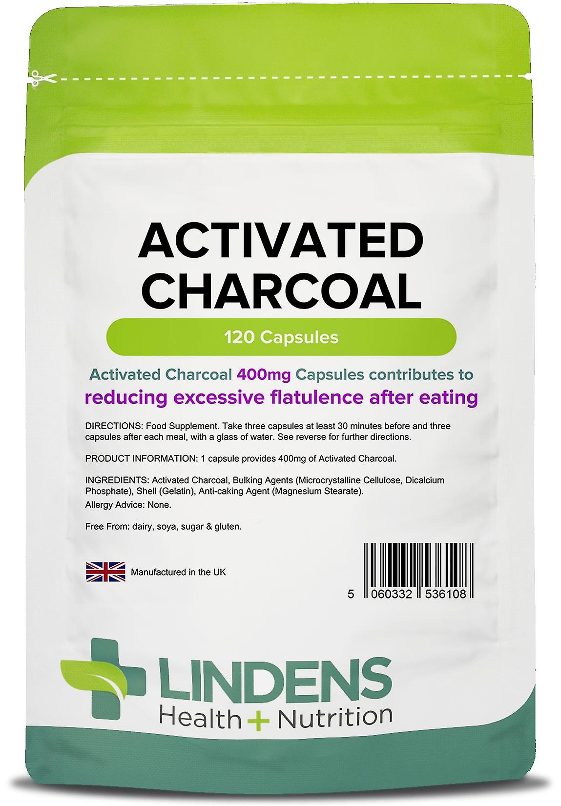 Lindens Activated Charcoal 400mg - 120 Capsules