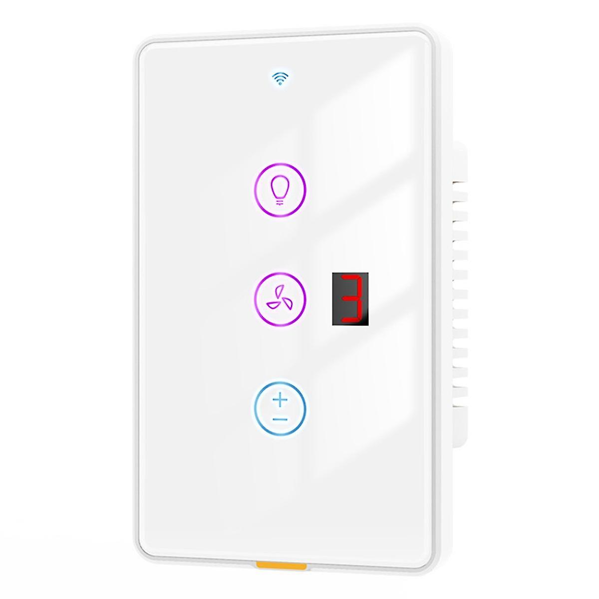 Tuya Smart WiFi Fan Light Switch Touch Wall Panel Voice Timer Control APP Remote Control Work for A