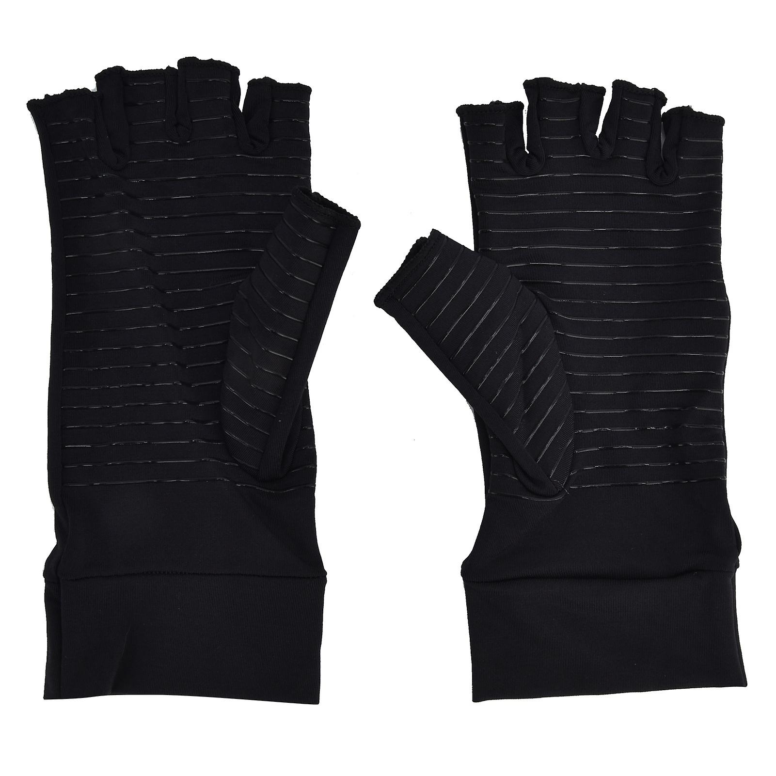 Copper Arthritis Compression Gloves Pain Relieving Half Finger Recovery Gloves for Men WomenS