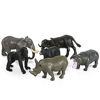 African Elephant Simulation PVC Wild Animal Model Set Rhino Buffalo Black Bear Gorilla Hippo Toy Orn