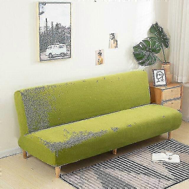 Large Armless Sofa Bed Slipcover Couch Cover Without Armrests Stretch Folding Futon Cover Dust-proof Elastic Removable Jacquard