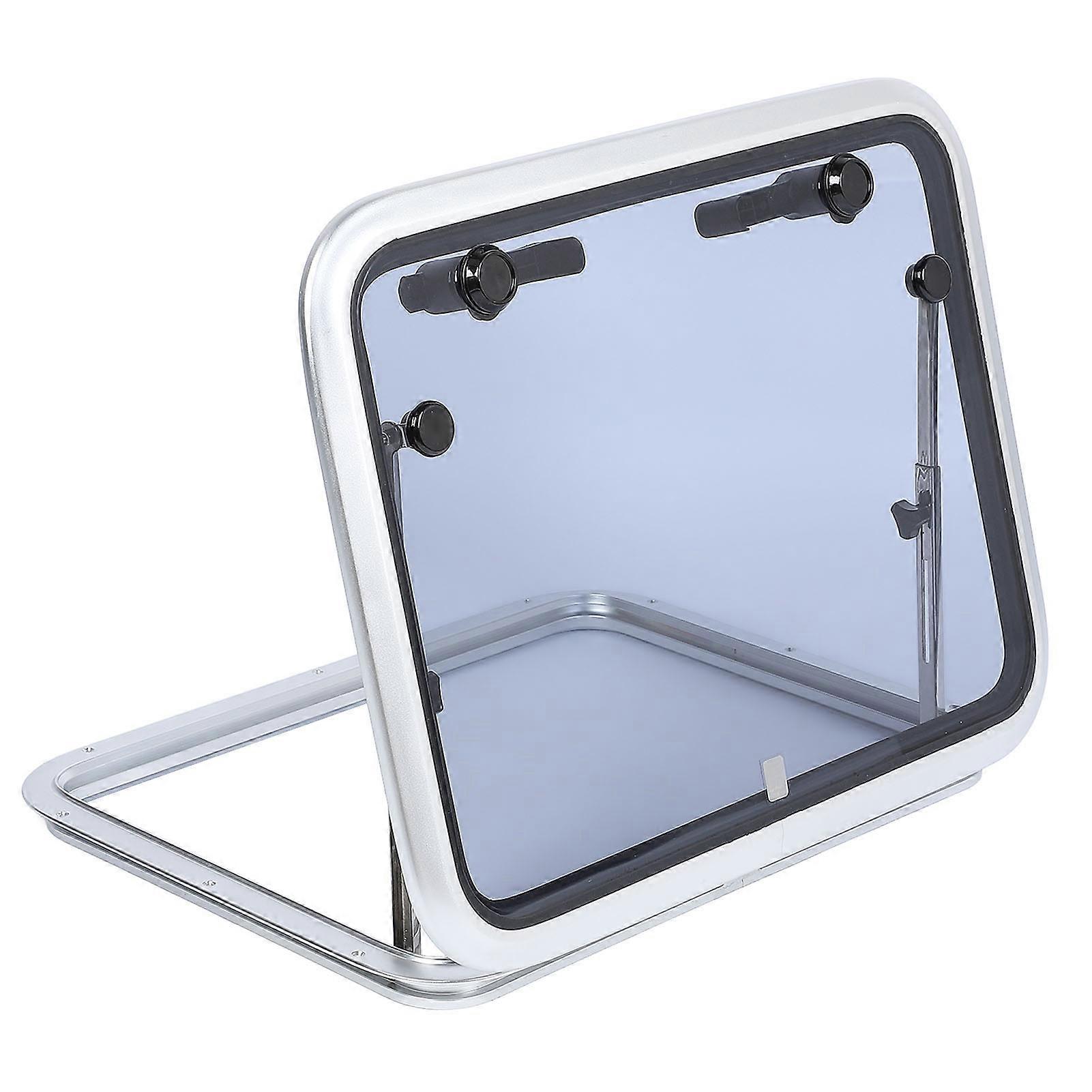 Boat Porthole 21x 25in Aluminum Alloy Push Out Type Smoky Gray Tempered Glass Port Hole Window Skylight for Yachts RV